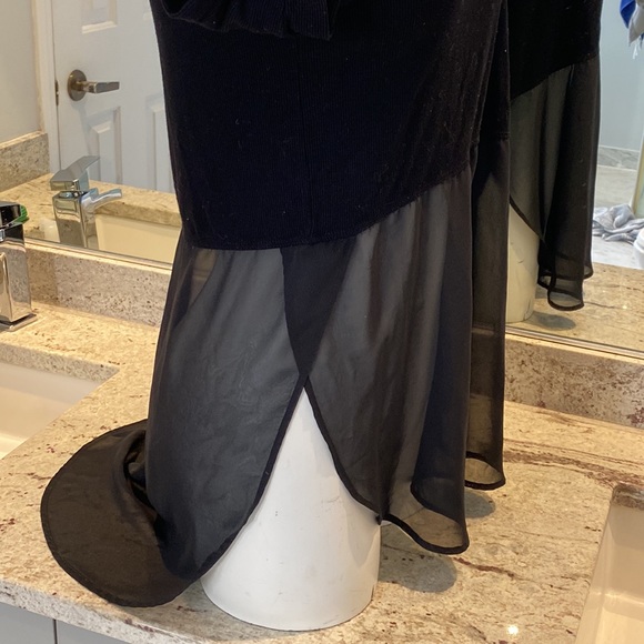 BEBE high low semi half sheer black sweater - Picture 5 of 9
